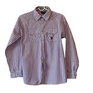Boys US Polo Assn Button Down Long Sleeve Gingham Shirt Size 18
